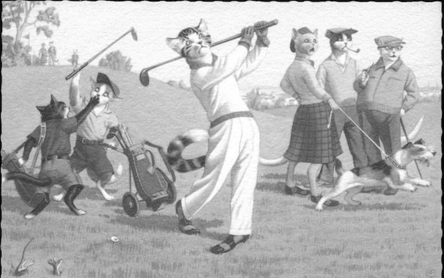 vintage golf postcard
